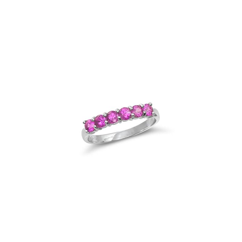Natural Pink Sapphires 0.96 carats set in 14K White Gold Ring - sold                