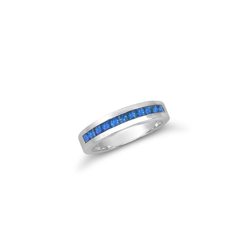 Natural Blue Sapphires 0.51 carats set in 18K White Gold Ring - sold