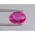 Natural Heated Pink Sapphire purplish pink color oval shape 3.68 carats with GIA Report