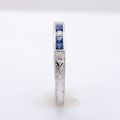 Natural Blue Sapphires 0.41 carats set in 18K White Gold with 0.10 carats  Diamonds