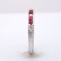 Natural Rubies 0.41 carats set in 18K White Gold Stackable Ring with 0.10 carats Diamonds
