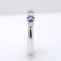 Natural Blue Sapphires 0.50 carats set in 18K White Gold Ring with  0.22 carats Diamonds