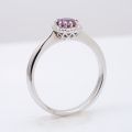 Natural Pink Sapphire 0.53 carats set in 14K White Gold Ring with 0.14 carats Diamonds