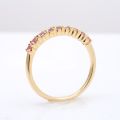 Natural Pink Sapphires 0.54 carats set in 18K Yellow Gold Ring 