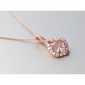Natural Padparadscha Sapphire 0.71 carats set in 14K Rose Gold Pendant with 0.16 carats Diamonds / GRS Report
