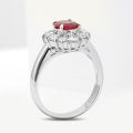 Natural Ruby 0.93 carats set in Platinum Ring with 0.77 carats Diamonds