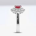 Natural Ruby 0.93 carats set in Platinum Ring with 0.77 carats Diamonds