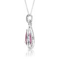 Natural Rubellite 0.96 carats set in 14K White Gold Pendant with 0.13 carats Diamonds