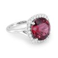 Natural Red Tourmaline 10.25 carats set in 14K White Gold Ring with 0.48 carats Diamonds