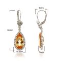 Natural Precious Yellow Topaz 10.26 carats set in 14K White Gold Earrings with 0.45 carats Diamonds 