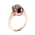 Natural Color Change Garnet 10.46 carats set in 14K Rose Gold Ring with 0.11 carats Diamonds 