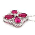 Natural Rubellites 11.22 carats set in 14K White Gold Pendant with 2.10 carats Diamonds