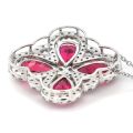 Natural Rubellites 11.22 carats set in 14K White Gold Pendant with 2.10 carats Diamonds