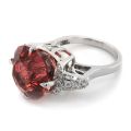 Red Orange Tourmaline 14.95 carats set in 18K White Gold Ring with 0.52 carats Diamonds 