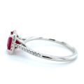 Natural Ruby 1.04 carats set in Platinum Ring with 0.14 carats Diamonds / GRS Report 