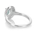 Natural Aquamarine 1.05 carats set in 14K White Ring with 0.16 carats Diamonds