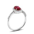 Natural Ruby 1.07 carats set in Platinum Ring with 0.23 carats Diamonds / GIA Report 
