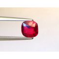 Natural Unheated Mozambique Ruby red color cushion shape 1.09 carats with GIA Report