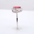 Natural Neon Tanzanian Spinel 1.12 carats set in 14K White Gold Ring with 0.21 carats Diamonds