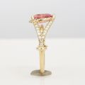 Natural Pink Tourmaline 1.31 carats set in 14K Yellow Gold Ring with 0.41 carats Diamonds 
