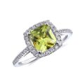 Natural Chrysoberyl 1.33 carats set in 14K White Gold Ring with 0.20 carats Diamonds