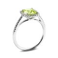 Natural Chrysoberyl 1.33 carats set in 14K White Gold Ring with 0.20 carats Diamonds