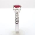 Natural Burma Ruby 1.34 carats set in Platinum Ring with 0.82 carats Diamonds / GIA Report & video