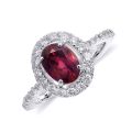 Natural Unheated Ruby 1.37 carats set in 14K White Gold with 0.61 carats Diamonds 