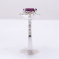 Natural Unheated Ruby 1.37 carats set in 14K White Gold with 0.61 carats Diamonds 