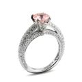 Natural Heated Padparadscha Sapphire 1.43 carats set in 18K White Gold Ring with 1.26 carats Diamonds / GRS Report