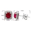 Natural Neon Tanzanian Spinel 1.45 carats set in 18K White Gold Earrings with 0.18 carats Diamonds 