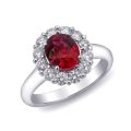 Natural Ruby 1.53 carats set in 18K White Gold Ring with 0.70 carats Diamonds