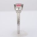 Natural Unheated Padparadscha Sapphire 1.60 carats set in Platinum Ring with 0.17 carats Diamonds / GRS Report