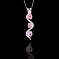 Natural Padparadscha Sapphires 1.68 carats set in 14K White Gold Pendant with 0.22 carats Diamonds / AIGS Report