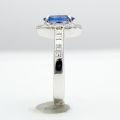 Natural Blue Sapphire 1.73 carats set in 14K White Gold Ring with 0.80 carats Diamonds / AIGS Report
