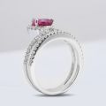 Natural Unheated Ruby 1.93 carats set in 14K White Gold Ring with 0.55 carats Diamonds / GIA Report