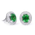 Natural Tsavorite 1.97 carats set in 18K White Gold Earrings with 0.42 carats Diamonds 