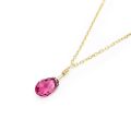 Pink Tourmaline Pendant 1.98 carats in 14K Yellow Gold, 18" Spring Chain