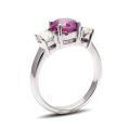 Natural Pink Sapphire 1.99 carats set in 18KWG Ring with 0.86 carats Diamonds