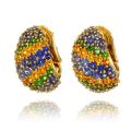 Jean Vitau Sapphires and Tsavorites 21.00 carats 18K Yellow Gold Earrings / Guild Lab. Report