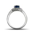 Blue Sapphire Ring 2.01cts Natural Gemstone 14K White Gold Engagement / Cocktail