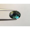Natural Unheated Teal Greenish Blue Sapphire oval shape 2.05 carats with GIA Report
