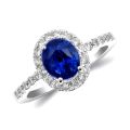 Natural Blue Sapphire 2.09 carats set in 14K White Gold Ring with 0.46 carats Diamonds / AIGS Report