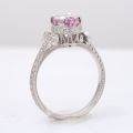Natural Padparadscha Sapphire 2.11 carats set in Platinum Ring with 0.45 carats Diamonds / GRS Report