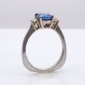 Natural Unheated Blue Sapphire 2.20 carats set in 14K White Gold Ring with 0.21 carats Diamonds / GIA Report