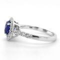 Natural Blue Sapphire 2.23 carats set in 18K White Gold Ring with 0.53 carats Diamonds / GIA Report