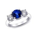 Natural Blue Sapphire 2.27 carats set in 18K White Gold Ring with 0.92 carats Diamonds 