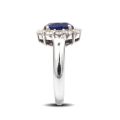 Natural Blue Sapphire 2.66 carats set in 18K White Gold Ring with 0.85 carats Diamonds / GIA Report