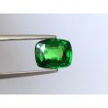 Natural Tsavorite green color cushion shape 3.11 carats with GIA Report