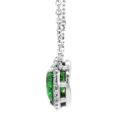Natural Flawless Heart-shaped Tsavorite 3.14 carats set in 14K White Gold Pendant with 0.17 carats Diamonds / GIA Report